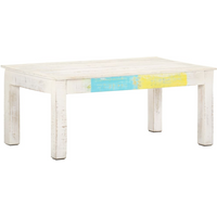 vidaXL Coffee Table White 110x60x45 cm Solid Mango Wood