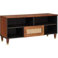 vidaXL TV Cabinet with Shelf Brown 100 x 33.5 x 46 cm Solid Mango Wood