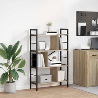 vidaXL Bookshelf Sonoma Oak 75 x 30 x 123.5 cm Engineered Wood