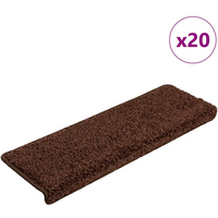 vidaXL Stair Mats 20 pcs 65x21x4 cm Brown Rectangular Edge
