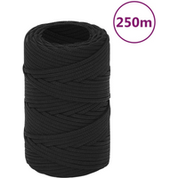 vidaXL Boat Rope Full Black 2 mm 250 m Polypropylene