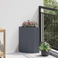 vidaXL Corner Planter Anthracite 30 x 30 x 50 cm Steel