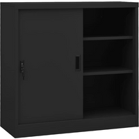 vidaXL Office Cabinet with Sliding Door Anthracite 90x40x90 cm Steel