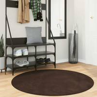 vidaXL Area Rugs Round HUARTE Brown Ø 120 CM Polyester