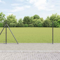 vidaXL Fence Post Grey 50 x 0.8 m (50 mm mesh) Steel and PVC