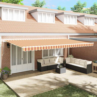 vidaXL Retractable Awning Manual Yellow and Orange 600 x 300 cm