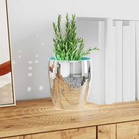 vidaXL Mirror Mosaic Tile Geometric 12 pcs Silver 100 x 4 cm Glass