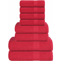 vidaXL 8 Piece Towel Set "FROGN" Red 360 gsm