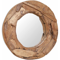 vidaXL Decorative Mirror Teak 60 cm Round