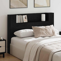 vidaXL Headboard Black Oak 140 x 17 x 104.5 cm Engineered Wood