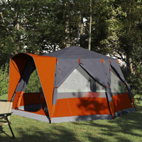vidaXL Cabin Tent 5-Person Grey and Orange 333 x 317 x 194 cm