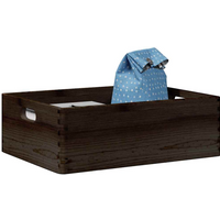 vidaXL Wooden Box with Handles Black 40x30x13 cm Solid Wood Pine