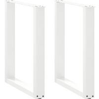 vidaXL Dining Table Legs U-Shaped 2 pcs White 60x(72-73) cm Steel