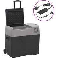 vidaXL Cool Box with Wheel and Adapter Black&Grey 40 L Polypropylene