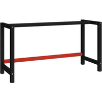vidaXL Work Bench Frame Metal 150x57x79 cm Black and Red