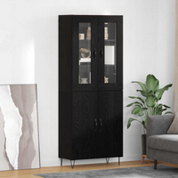 vidaXL Highboard White and Black Oak 69.5 x 34 x 180 cm