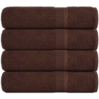 vidaXL Hand Towels "FROGN" 4 pcs Brown 50x100 cm 360 gsm