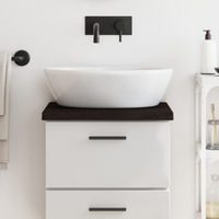 vidaXL Bathroom Countertop Dark Brown 40x40x(2-4) cm Treated Solid Wood