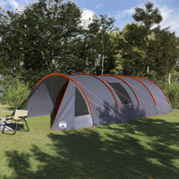 vidaXL Tunnel Tent 6-Person Grey and Orange 890 x 470 x 220 cm