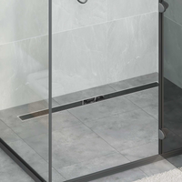 vidaXL Shower Drain Glass Cover with 360° Siphon Black 100 cm