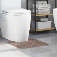 vidaXL Anti-slip Bath Mat with Toilet Cut Brown 50 x 50 cm PP