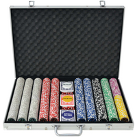 vidaXL Poker Set with 1000 Laser Chips Aluminium