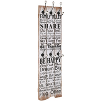 vidaXL Wall-mounted Coat Rack with 6 Hooks 120x40 cm FAMILY RULES
