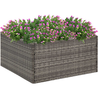 vidaXL Garden Planter Grey 80x80x40 cm Poly Rattan