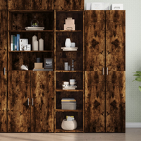 vidaXL Highboard Smoked Oak 45x41x185 cm Engineered Wood