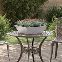 vidaXL Garden Planter 5 pcs Silver 50 x 50 x 15 cm Stainless Steel