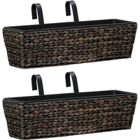 vidaXL Planters 2 pcs Water Hyacinth Brown