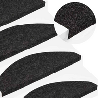 vidaXL Stair Mats Self-adhesive 20 pcs Black 56x17x3 cm