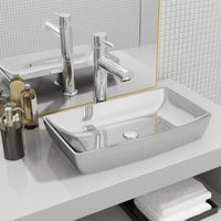 vidaXL Wash Basin 71x38x13.5 cm Ceramic Silver
