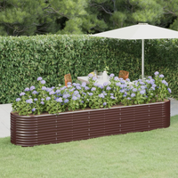 vidaXL Garden Raised Bed Galvanised Steel 368x80x68 cm Brown