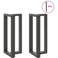 vidaXL Bar Table Legs T-Shaped 2 pcs Anthracite 40x35x(90-91) cm Steel
