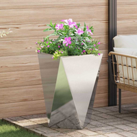 vidaXL Planter Silver 50 x 50 x 75 cm Stainless Steel