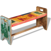 vidaXL Cola Bench Solid Reclaimed Wood 100x30x50 cm