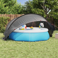 vidaXL Pool Dome Folding Manual Black 405 x 405 x 192 cm
