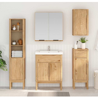 vidaXL Bathroom Tall Cabinet FLORO Wax Brown 35 x 30 x 160 cm