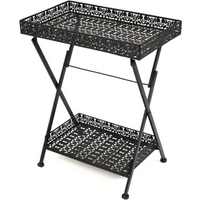 vidaXL Folding Tea Table Vintage Style Metal 58x35x72 cm Black