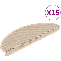vidaXL Stair Mats Self-adhesive Sisal-Look 15 pcs 65x21x4 cm Berber