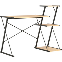vidaXL Desk with Shelf Black and Oak 116x50x93 cm
