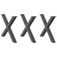 vidaXL Dining Table Legs X-Shaped 3 pcs Anthracite 90x(72-73) cm Steel