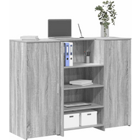 vidaXL Reception Desk Grey Sonoma 135x50x103.5 cm Engineered Wood