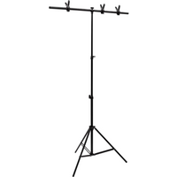 vidaXL T-Shape Background Stand Black 91x60x(70-200) cm