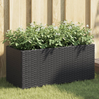 Garden Planters with 2 Pots 72x30x32 cm Poly Rattan