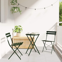 vidaXL Garden Folding Chair Folding 2 pcs Green 42 x 46 x 82cm Metal
