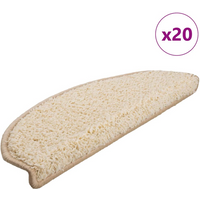 vidaXL Stair Mats 20 pcs 65x21x4 cm Cream Half Round Large