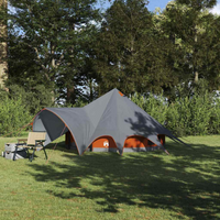 vidaXL Teepee Tent 3-Person Grey and Orange 312 x 312 x 197 cm