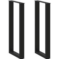 vidaXL Bar Table Legs U-Shaped 2 pcs Black 40x(100-101) cm Steel